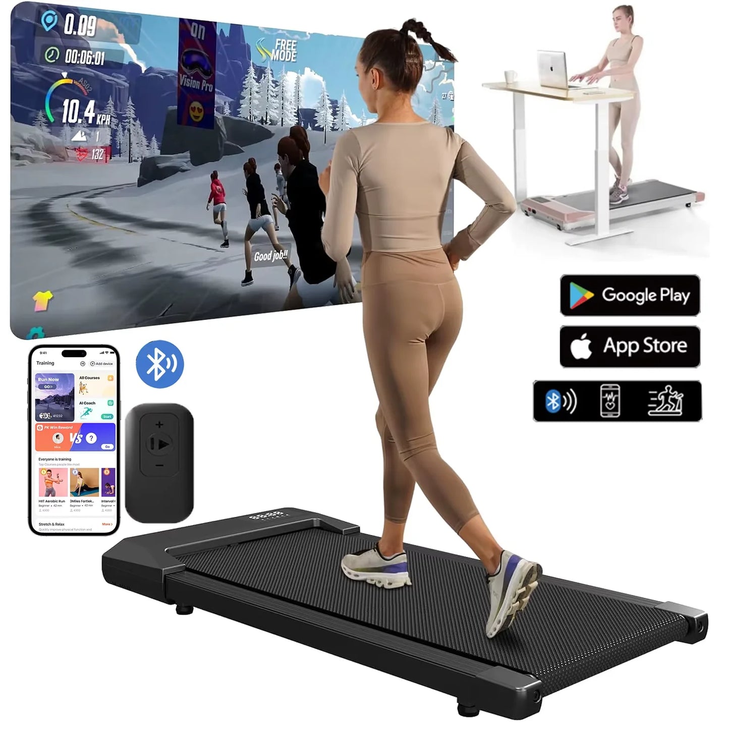 HomeWalk – Mehr Bewegung, weniger Ausreden 💥 Das 2-in-1 Laufband fürs Fitness-Training zuhause! - 300lbs Treadmill for Home 2.5HP Treadmills Walking Pad LCD Digital Data Display